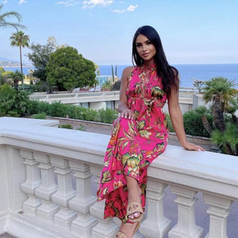 Zara Satin Effect Flowy Leg Jumpsuit Pink Floral Blogger Fav Size Small - Picture 3 of 8